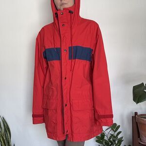 Vintage Eddie Bauer Gore-Tex Hooded Parka Jacket Made USA Colorblock
